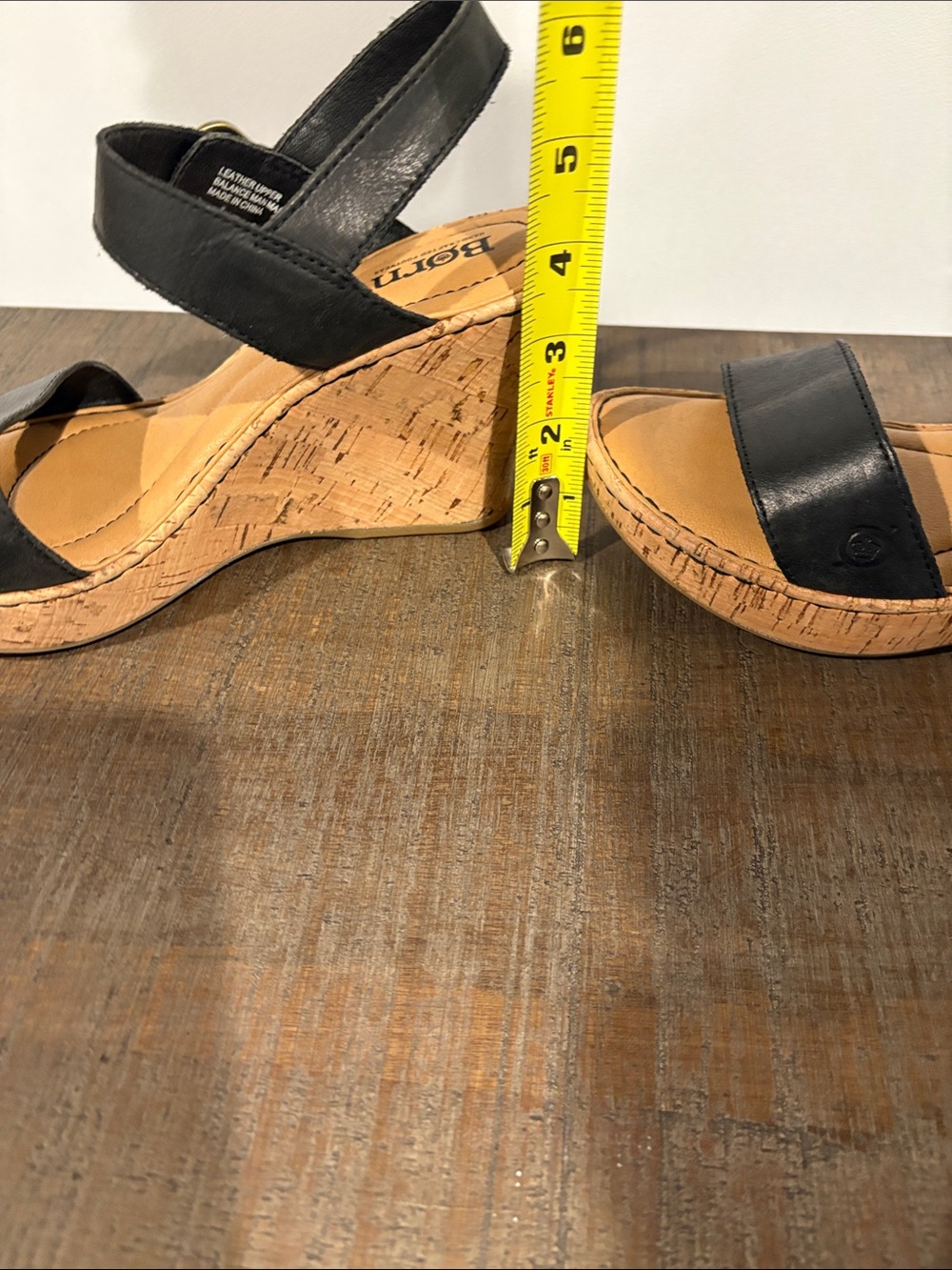 Born Women's Black Cork Wedge Sandals - Black - Picture 4 of 10